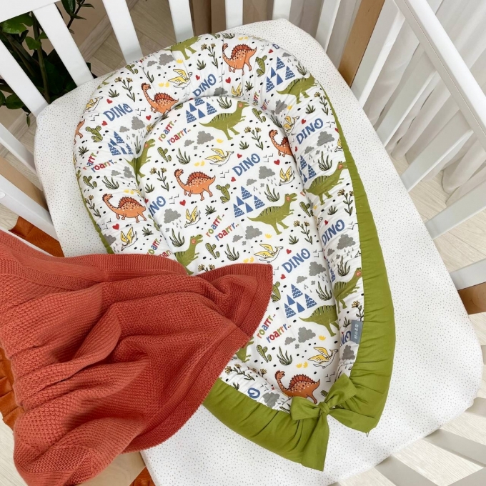 Protectie somn – Baby Nest Dino olive